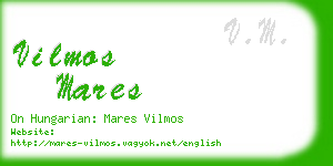 vilmos mares business card